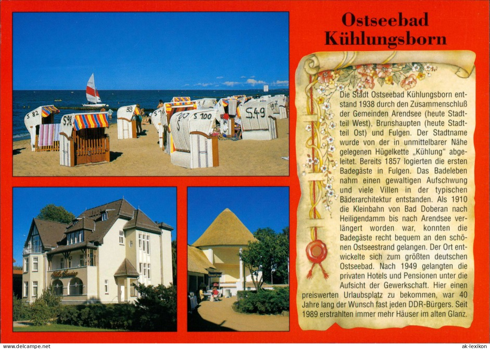 Ansichtskarte Kühlungsborn Strand Mit Strandkörben, Hotel, Strohhaus 1995 - Kühlungsborn