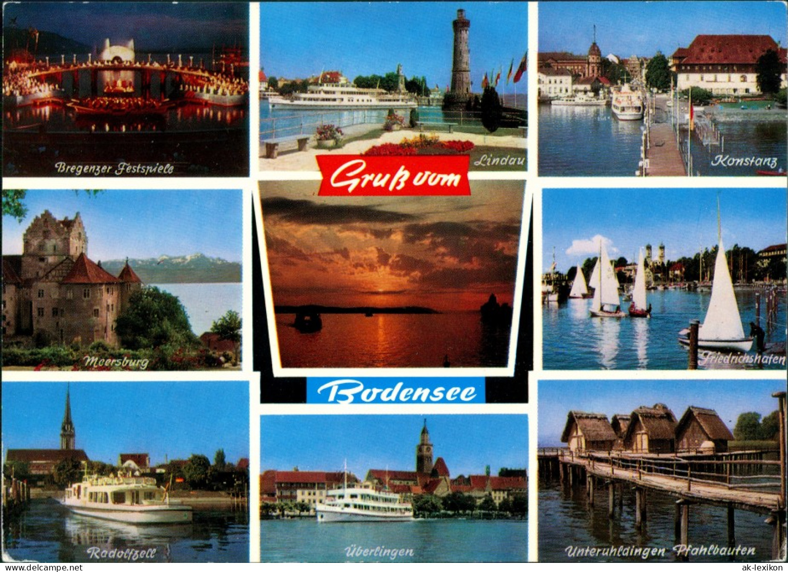 Überlingen Mehrbild-AK Ua. Lindau, Konstanz, Überlingen, Radolfzell,   1980 - Ueberlingen