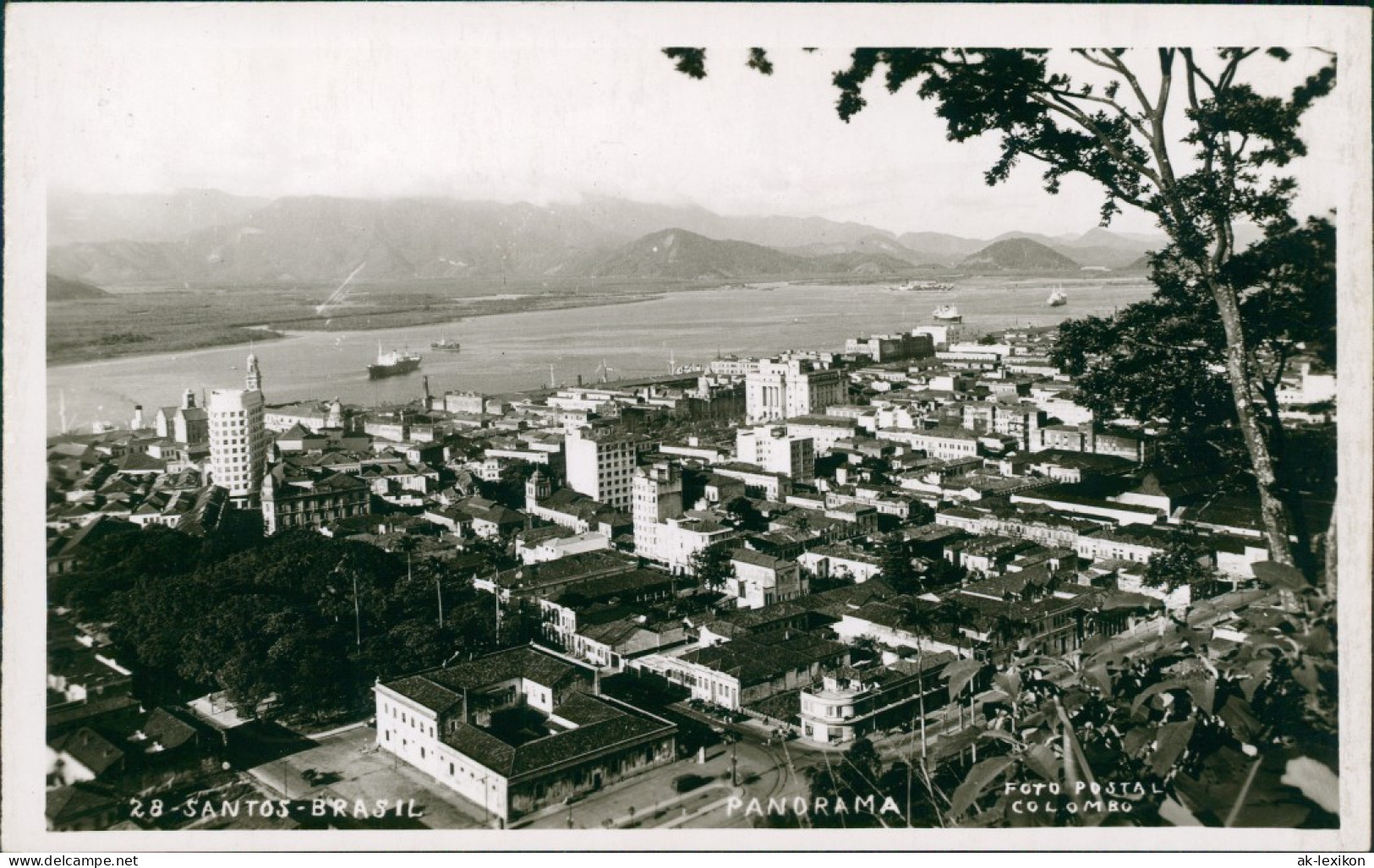 Postcard Santos Panorama - General View 1934 - Other & Unclassified