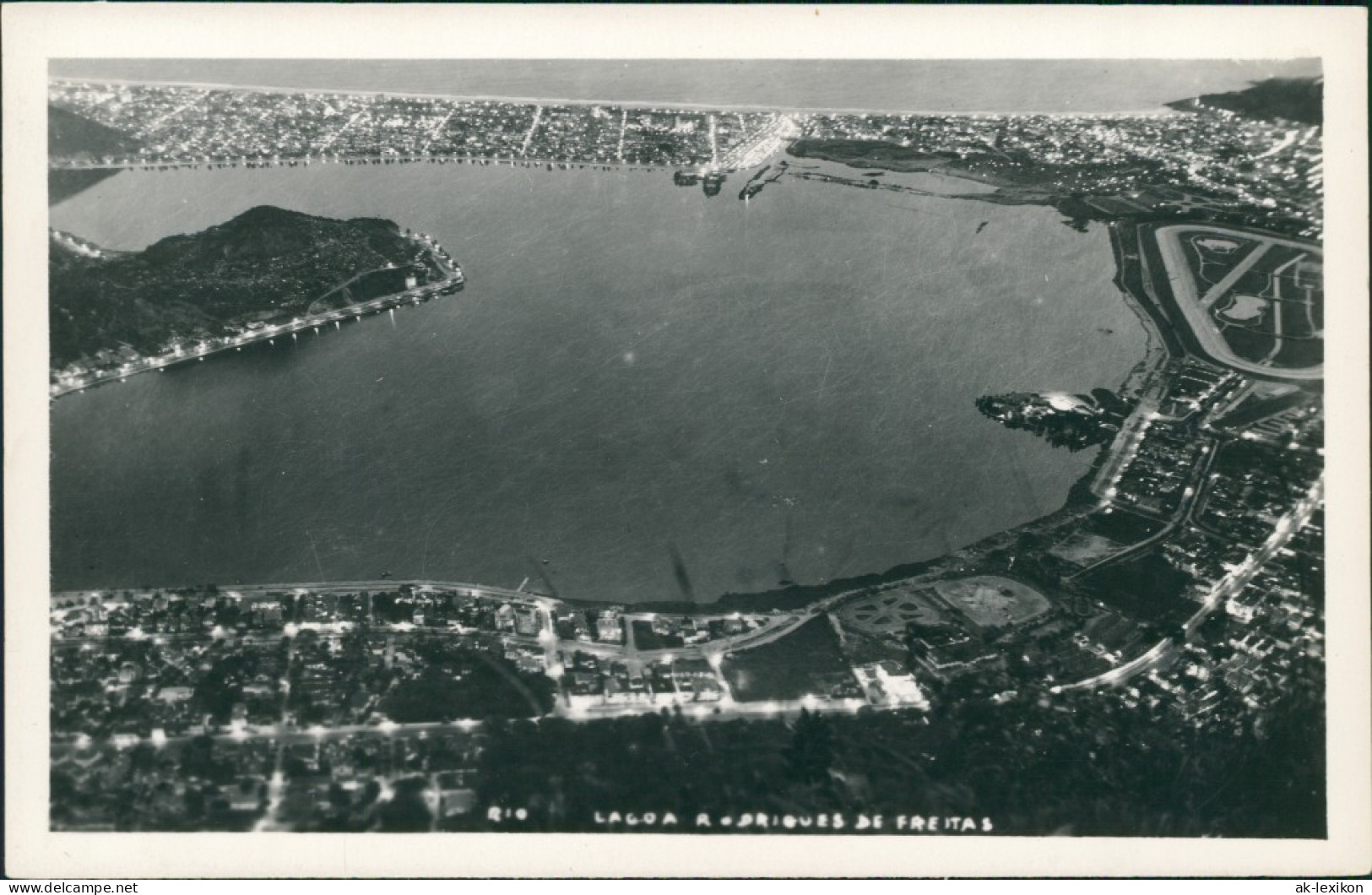 Rio De Janeiro Luftbild Lagua Rodrigues Bei Nacht 1940 Privatfoto - Rio De Janeiro