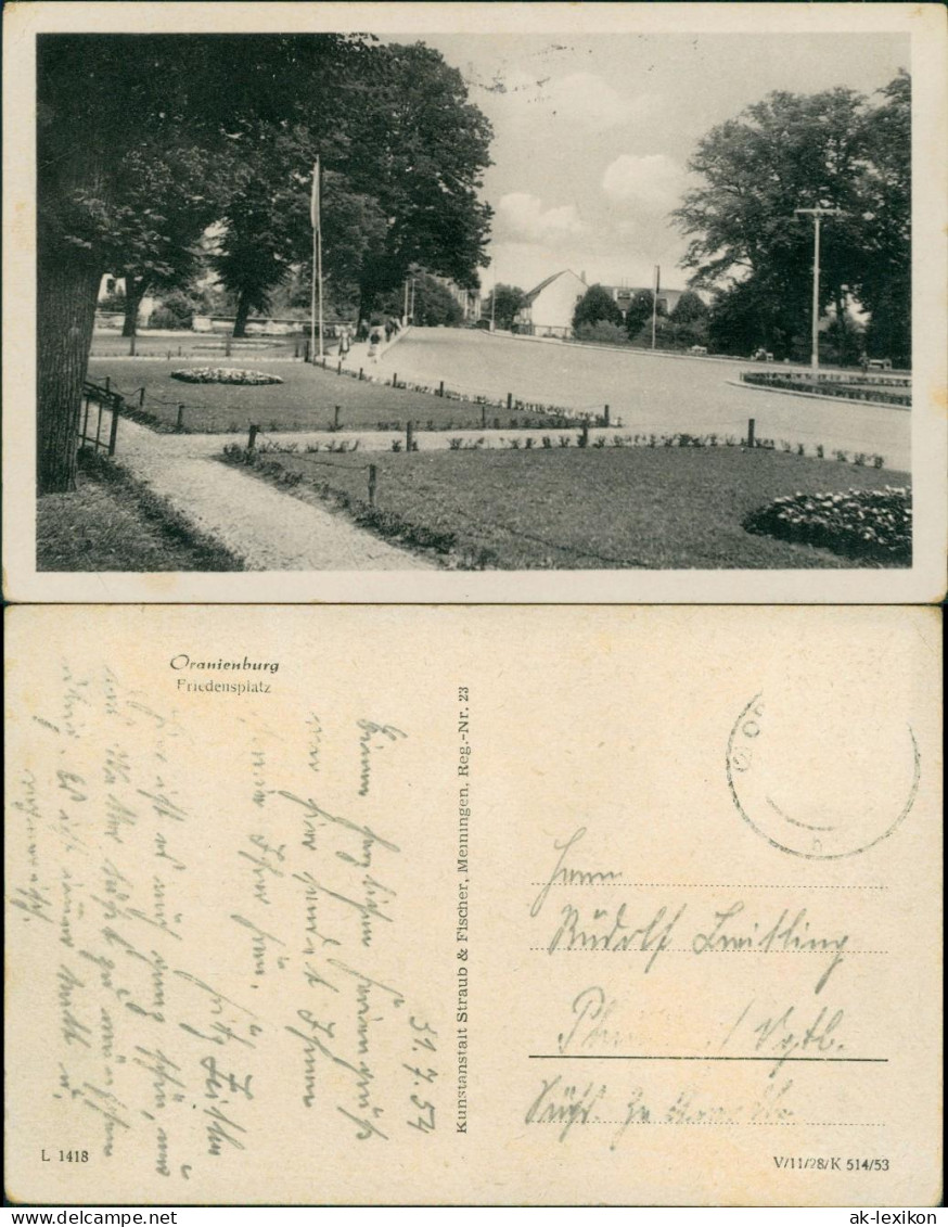 Ansichtskarte Oranienburg Friedensplatz 1953 - Oranienburg