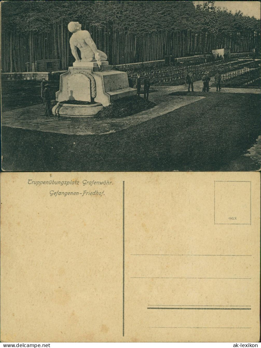 Ansichtskarte Grafenwöhr Truppenübungsplatrz Gefangenen Friedhof 1915 - Grafenwoehr