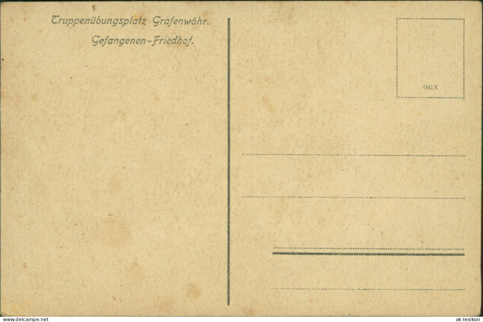 Ansichtskarte Grafenwöhr Truppenübungsplatrz Gefangenen Friedhof 1915 - Grafenwöhr