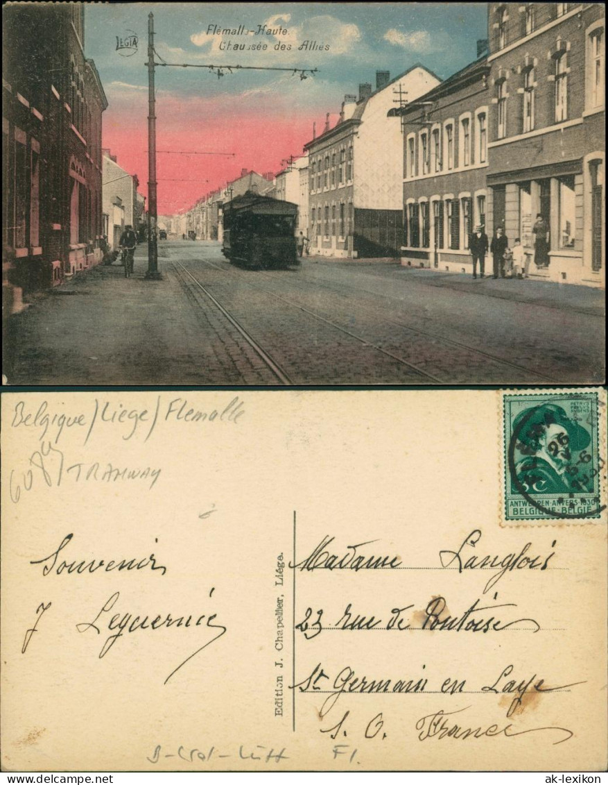 Ansichtskarte Flémalle- Chaussee Des Allees - Straßenbahn 1926 - Non Classés