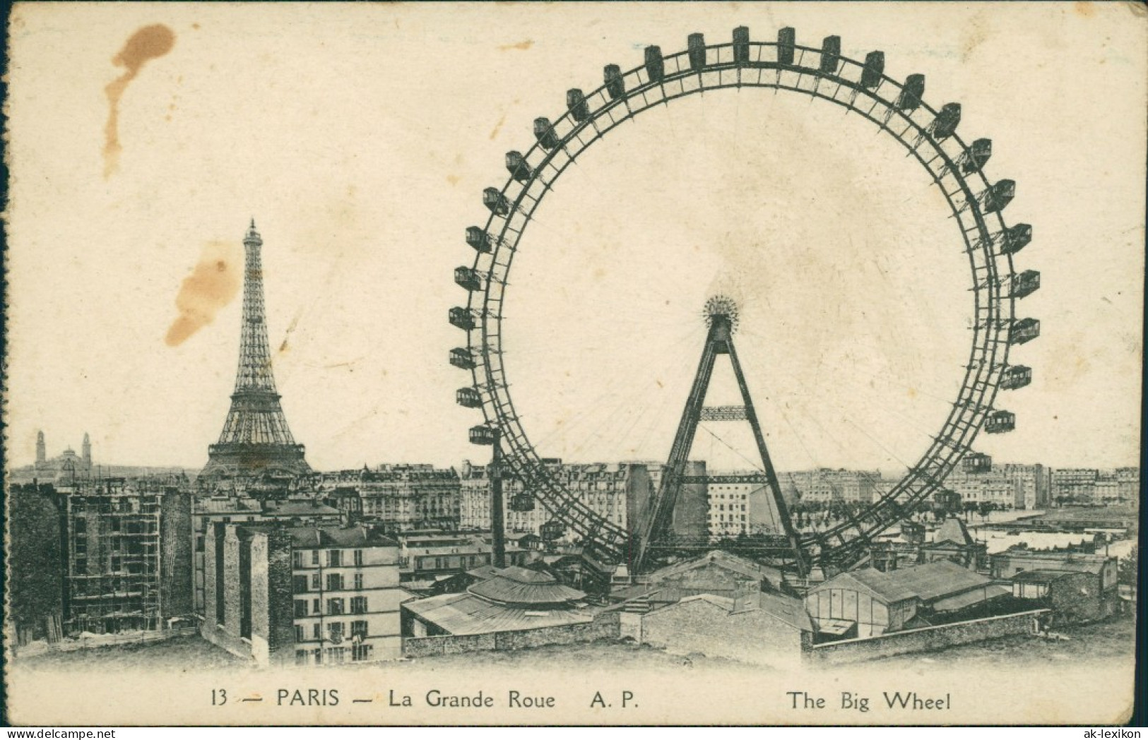 CPA Paris Eiffelturm, The Big Wheel 1922 - Eiffeltoren