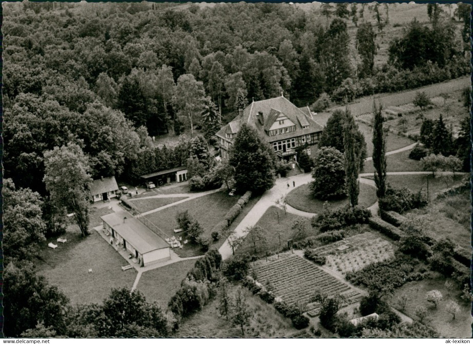 Ansichtskarte Lüchow (Wendland) Luftbild Landschloß Obergut Grabow 1961 - Luechow