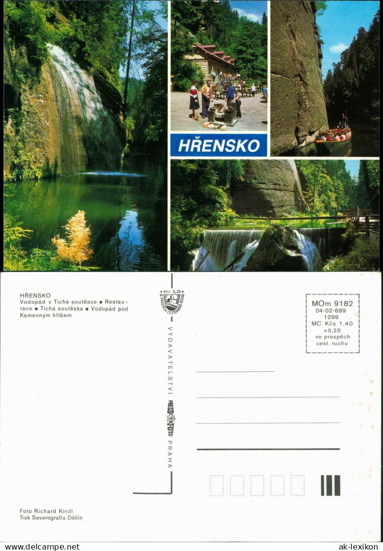 Herrnskretschen Hřensko Umland-Ansichten Mit Wasserfall, Waterfall 1990 - Czech Republic