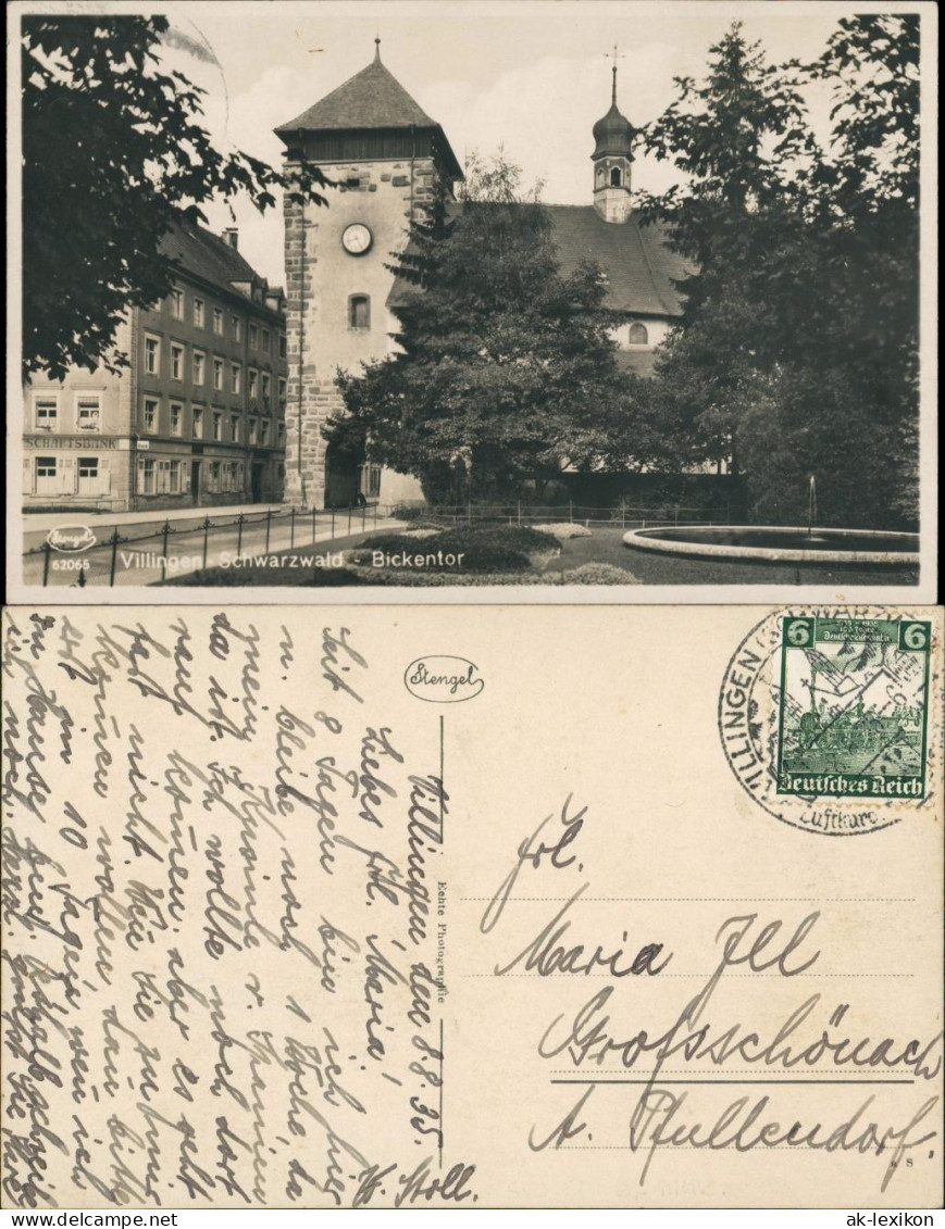 Ansichtskarte Villingen-Schwenningen Straßenpartie Am Bickentor 1935 - Villingen - Schwenningen
