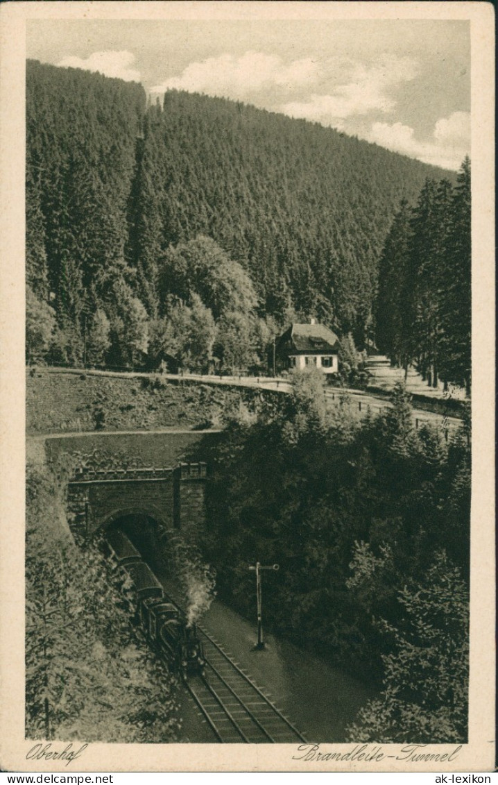 Ansichtskarte Oberhof (Thüringen) Brandleite Tunnel, Dampflokomotive 1928 - Oberhof