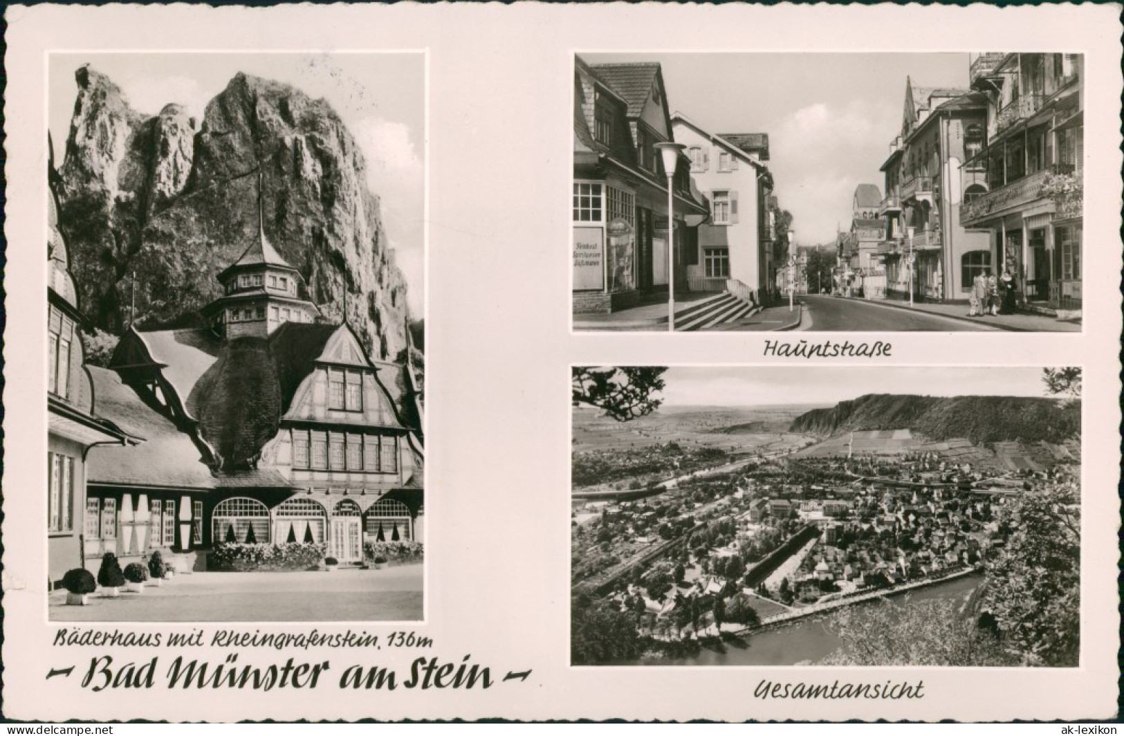 Bad Münster  Stein-Bad  Ebernburg 3 Bild: Haupstraße, Luftbild 1962 - Bad Münster A. Stein - Ebernburg