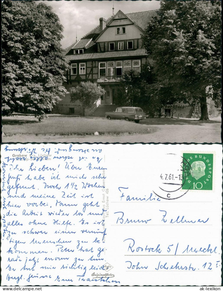 Ansichtskarte Grabow-Lüchow (Wendland) Kneipp-Sanatorium 1961 - Lüchow