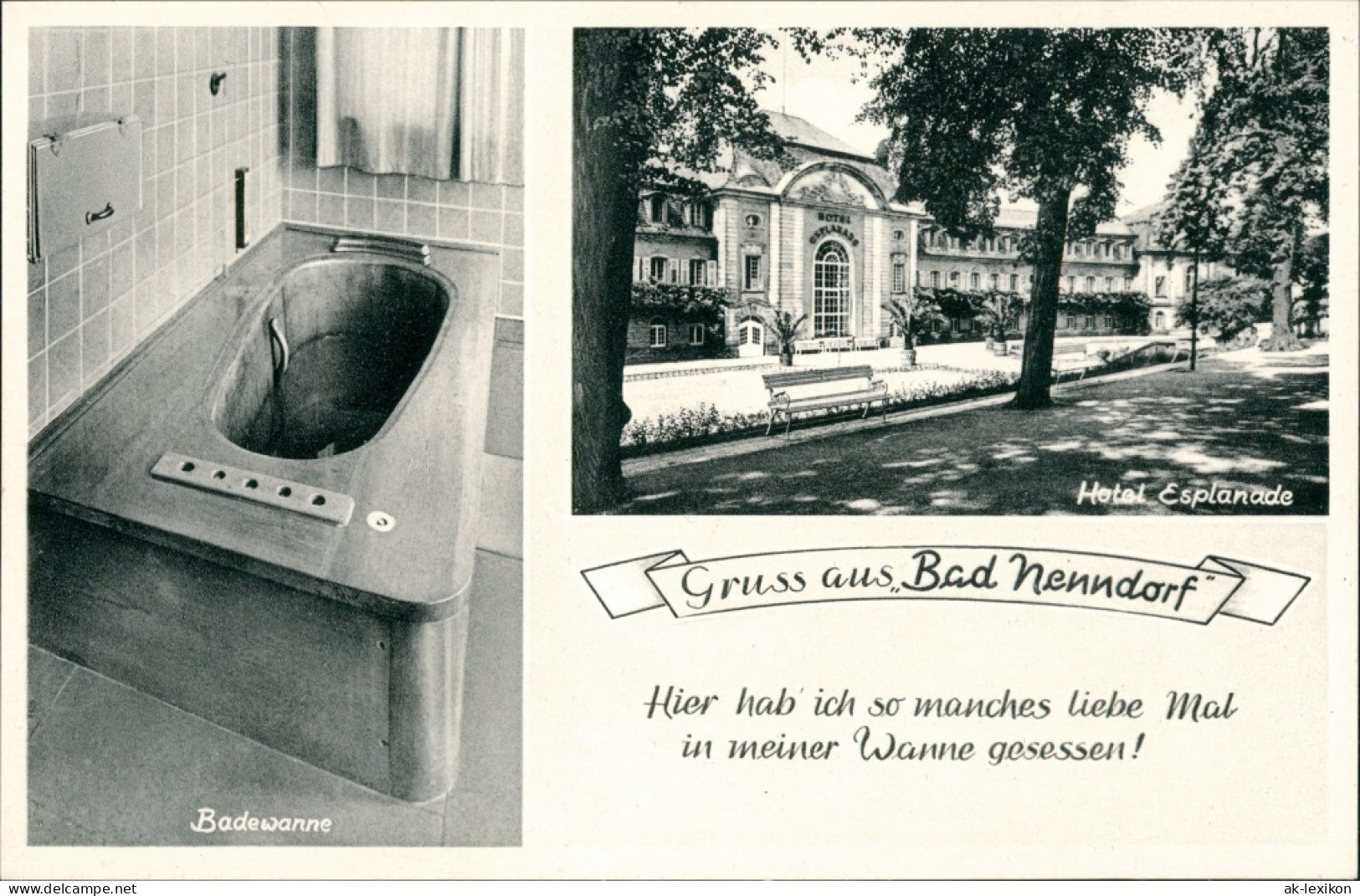 Ansichtskarte Bad Nenndorf Badewanne, Hotel Esplanade 1959 - Bad Nenndorf