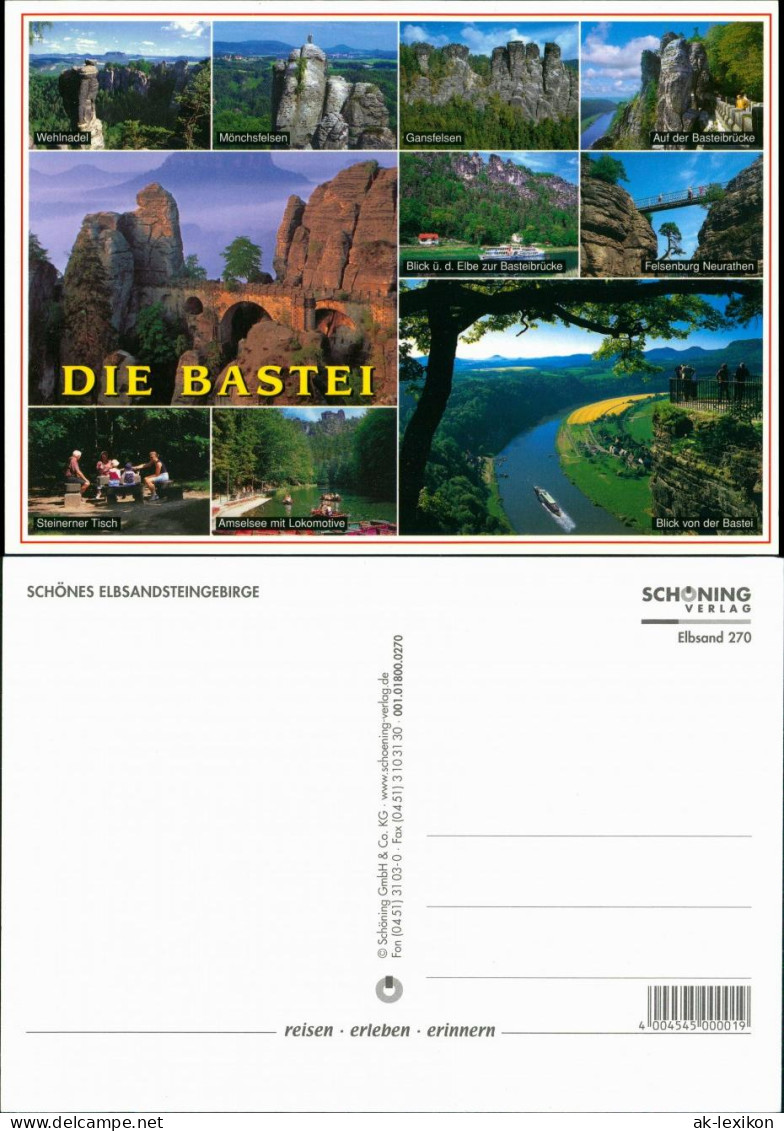 Ansichtskarte .Sachsen Basteibrücke, Sächsische Schweiz 1995 - Rathen