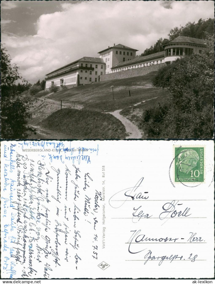 Ansichtskarte Höxter (Weser) Weserbergland-Klinik 1957 - Hoexter
