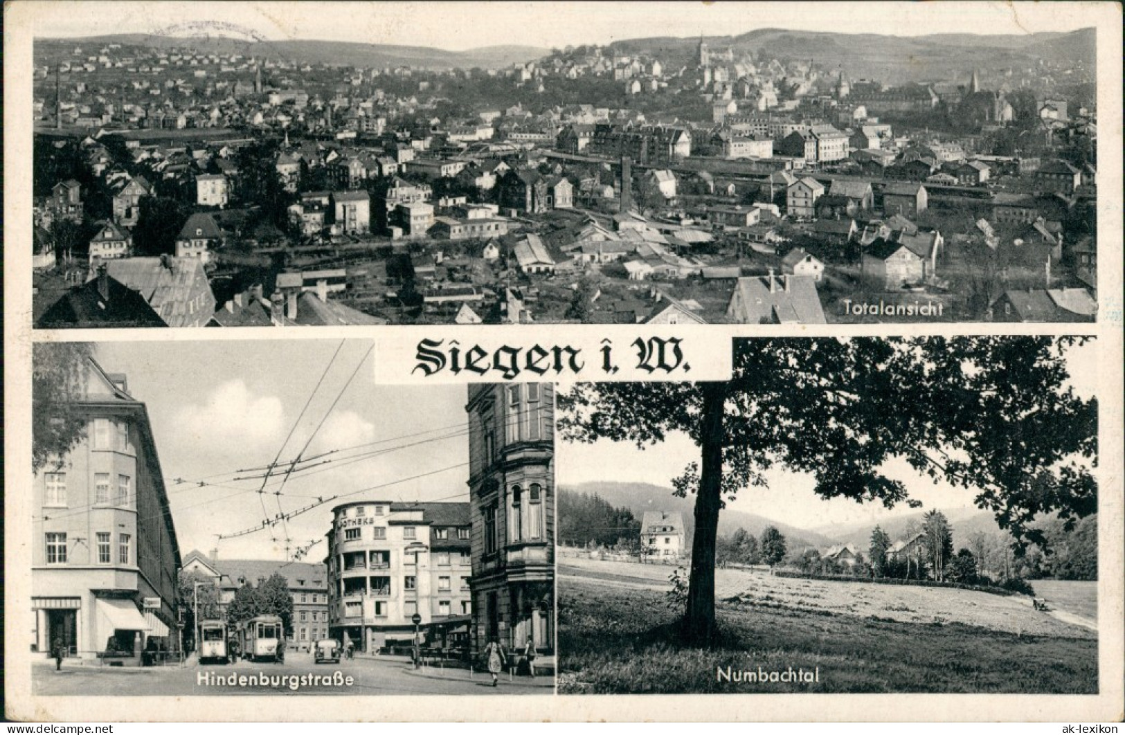 Ansichtskarte Siegen Stadt, Hindenburgstraße, Numbachtal 1956 - Siegen
