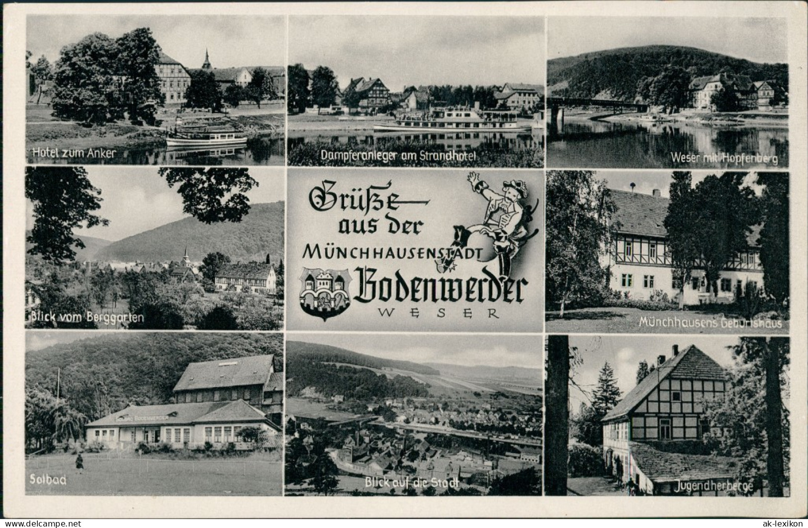 Ansichtskarte Bodenwerder Stadt, Hotel, Dampfer, Solbad 1962 - Bodenwerder