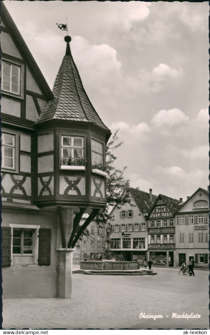 Ansichtskarte Öhringen Marktplatz - Geschäfte 1963 - Oehringen