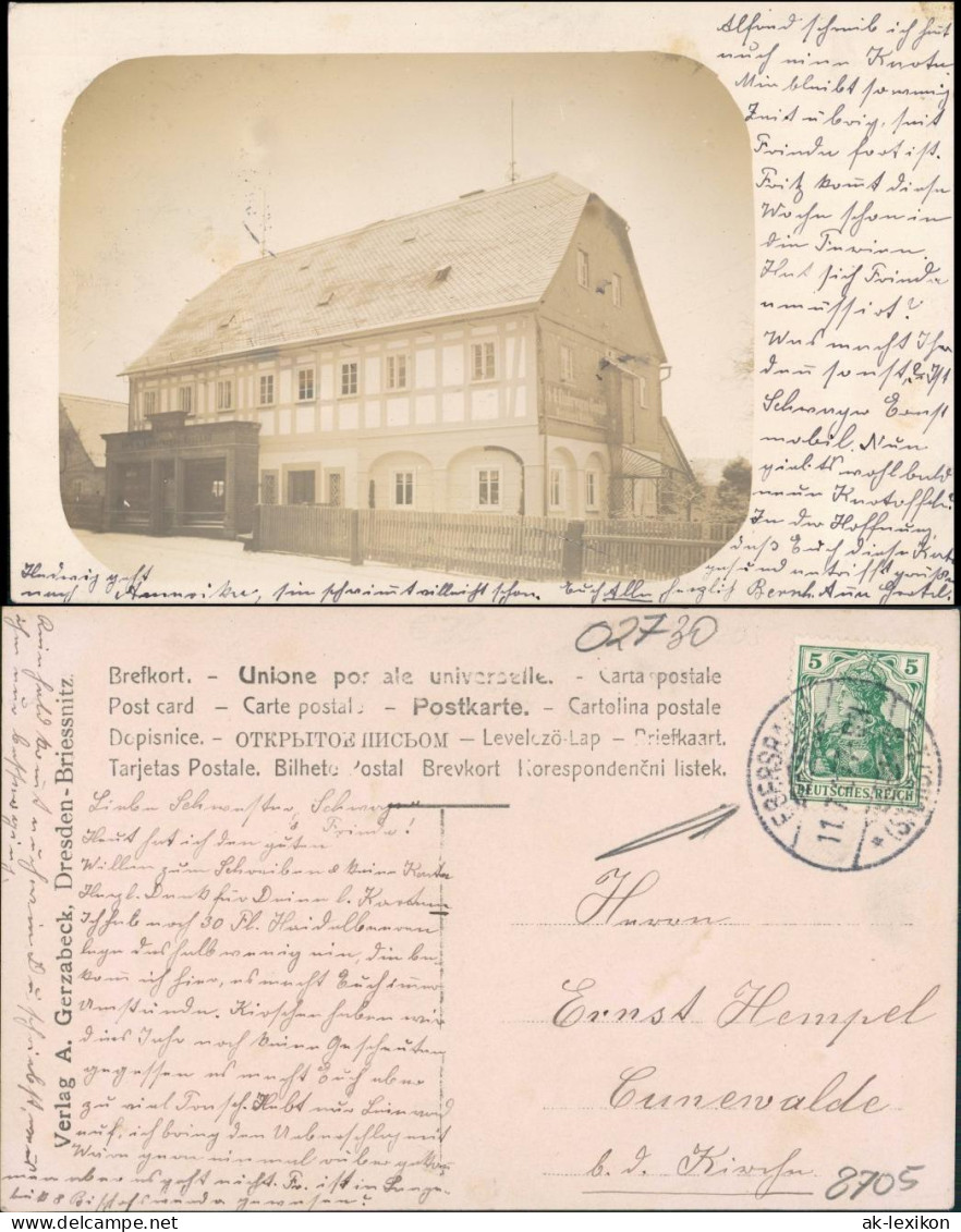 Ebersbach-Neugersdorf Marktstraße Fotogeschäft Hempel - Umgebindehaus 1912 - Ebersbach (Löbau/Zittau)
