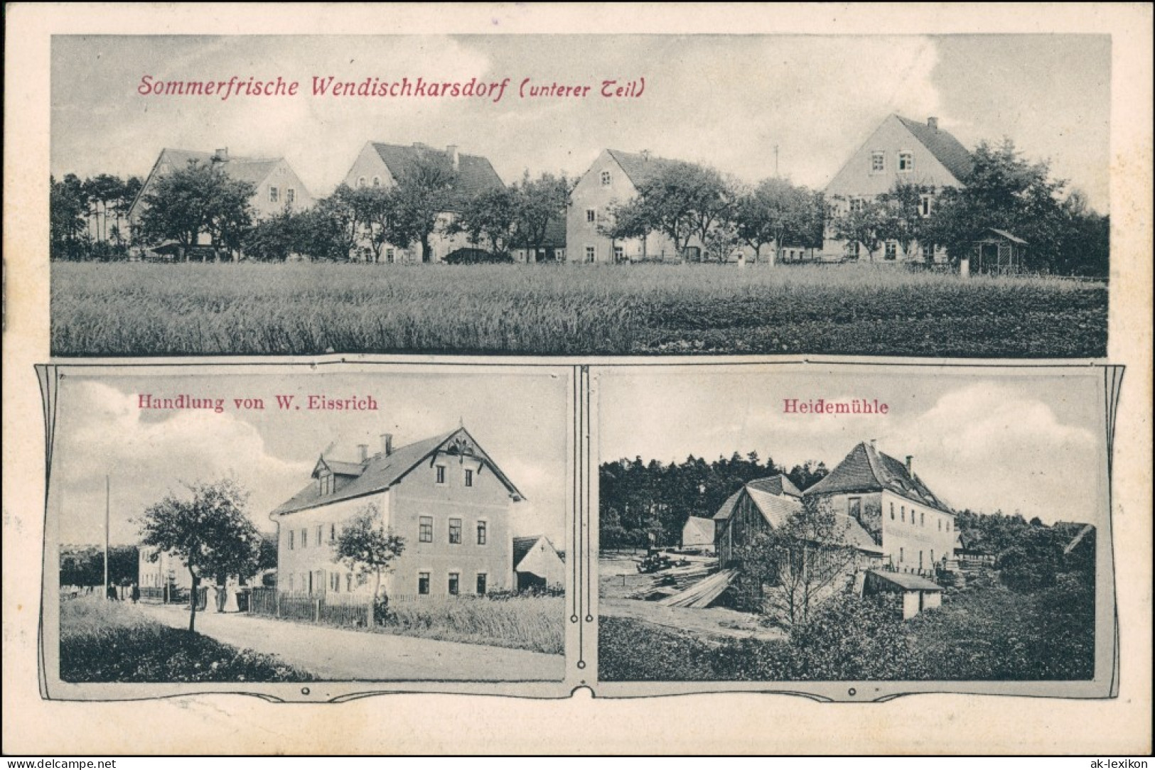 Karsdorf (ehemals Wendisch-Carsdorf)-Rabenau 3 Bild. Gasthaus , Handlung 1913 - Rabenau