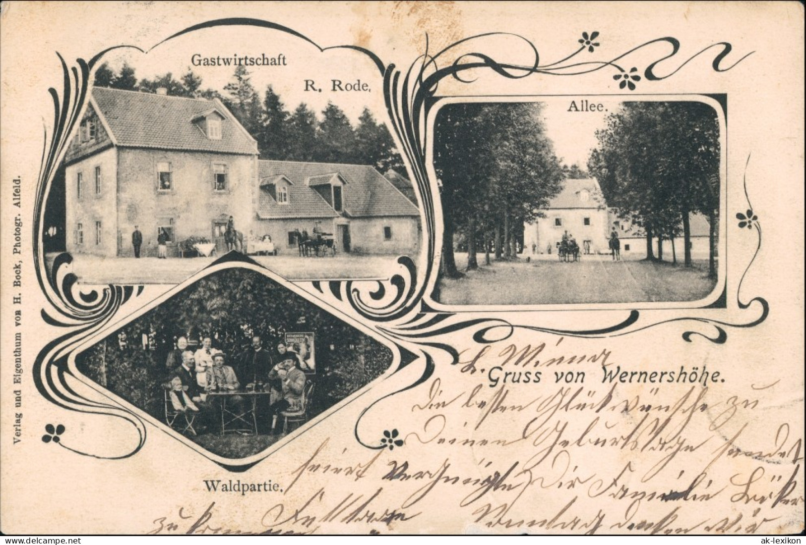 Ansichtskarte Alfeld (Leine) MB: Gasthaus Wernershöhe 1908 - Alfeld