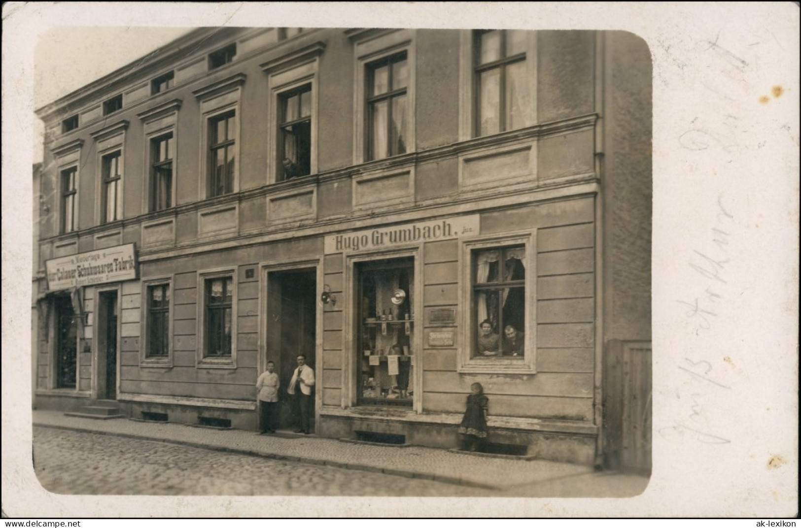 Altdöbern Geschäft Calauer Schuhwaren Hugo Grumbach 1910 Privatfoto - Altdöbern