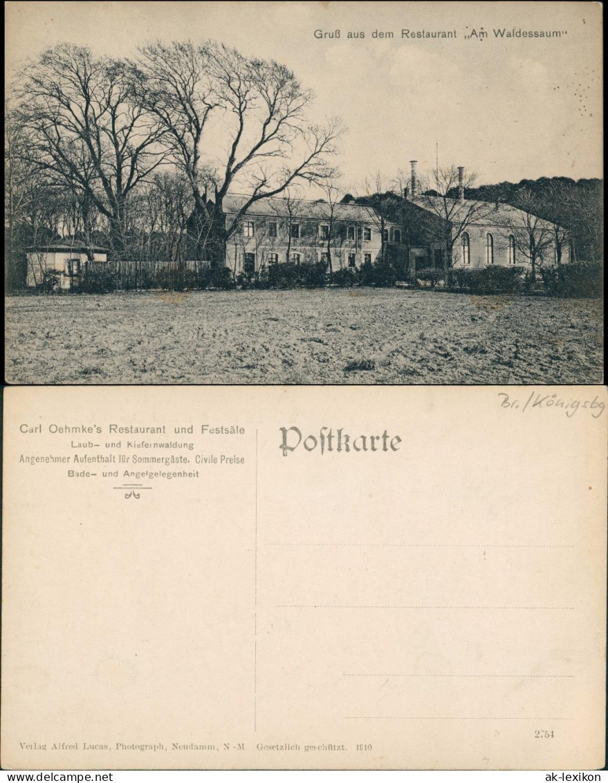Postcard Neudamm (Neumark) D&#281;bno Restaurant Am Waldessaum 1910 - Pommern