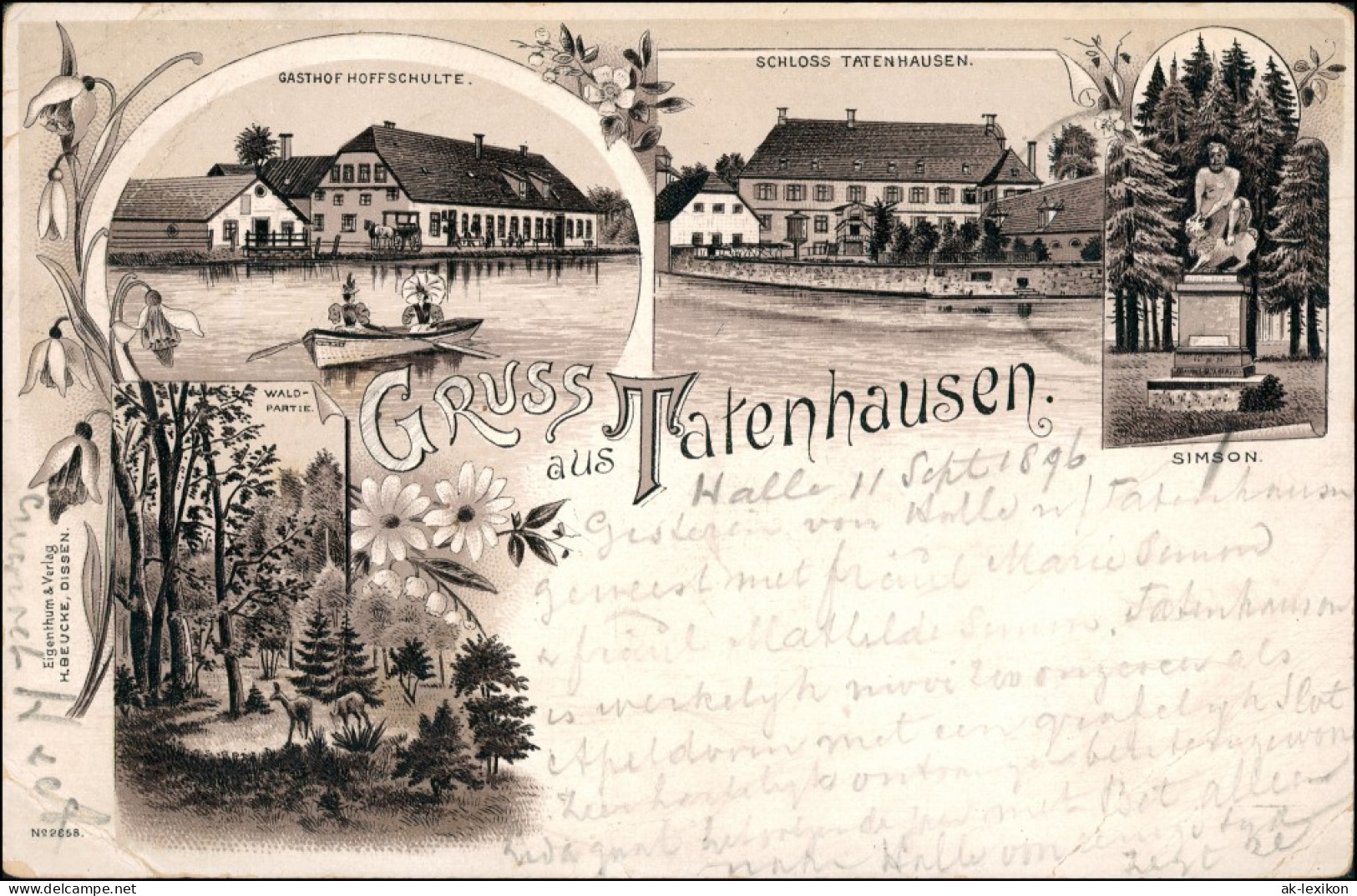 Ansichtskarte Halle (Westfalen) Schloß, Gasthaus, Wald - Gruss Aus 1896 Luna - Halle I. Westf.