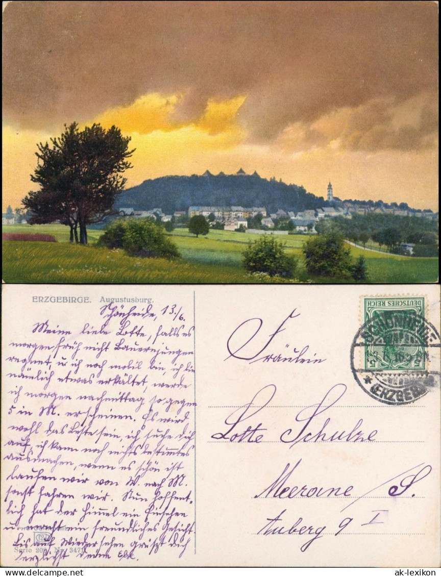 Ansichtskarte Augustusburg Erzgebirge Schloss Augustusburg Stimmungsbild 1916 - Augustusburg