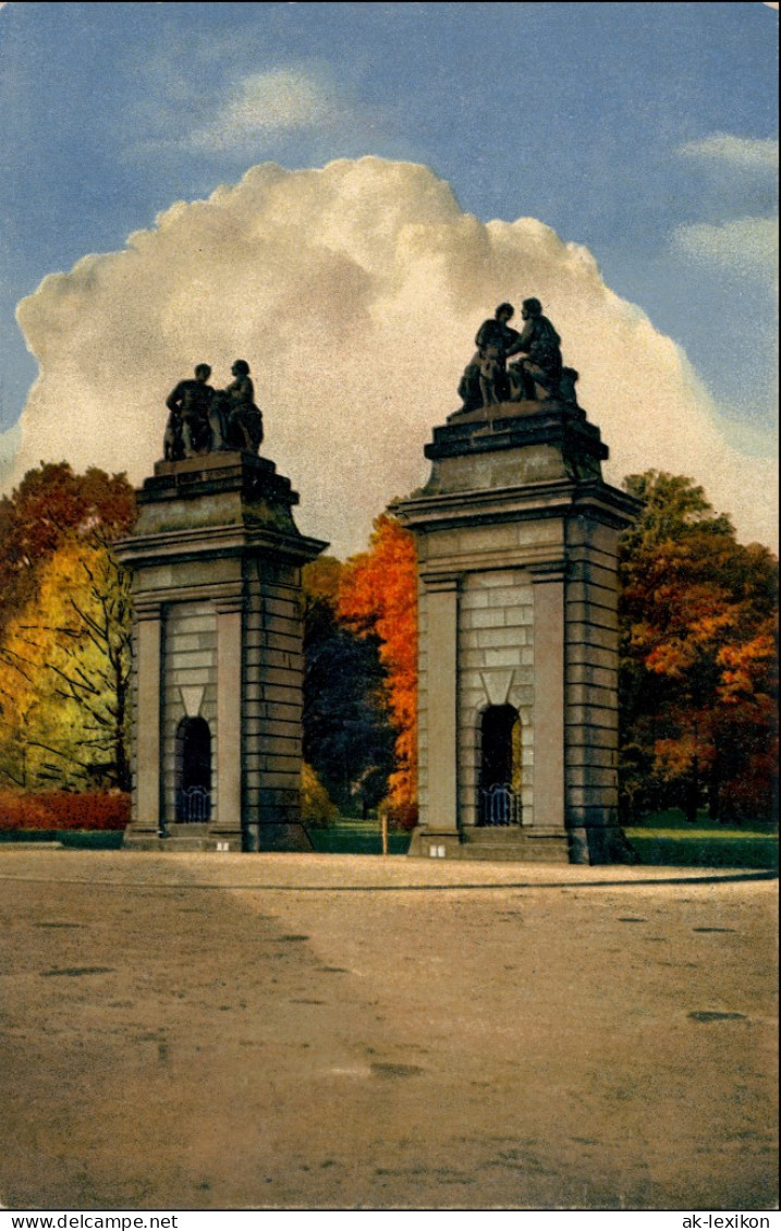 Großer Garten-Dresden Großer Garten Im Herbst. Eingang Stimmungsbild 1909 - Dresden