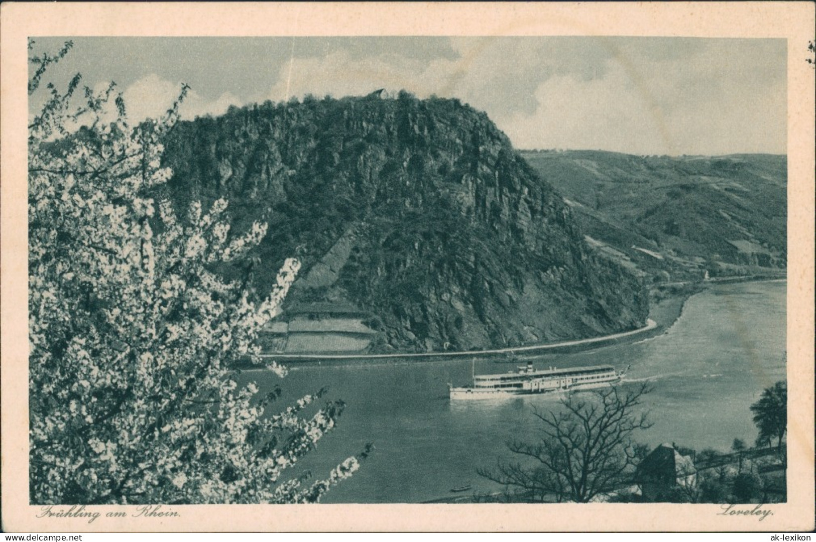 Ansichtskarte Sankt Goar Loreley Bordstempel Dampfer Ernst Ludwig 1929 - St. Goar