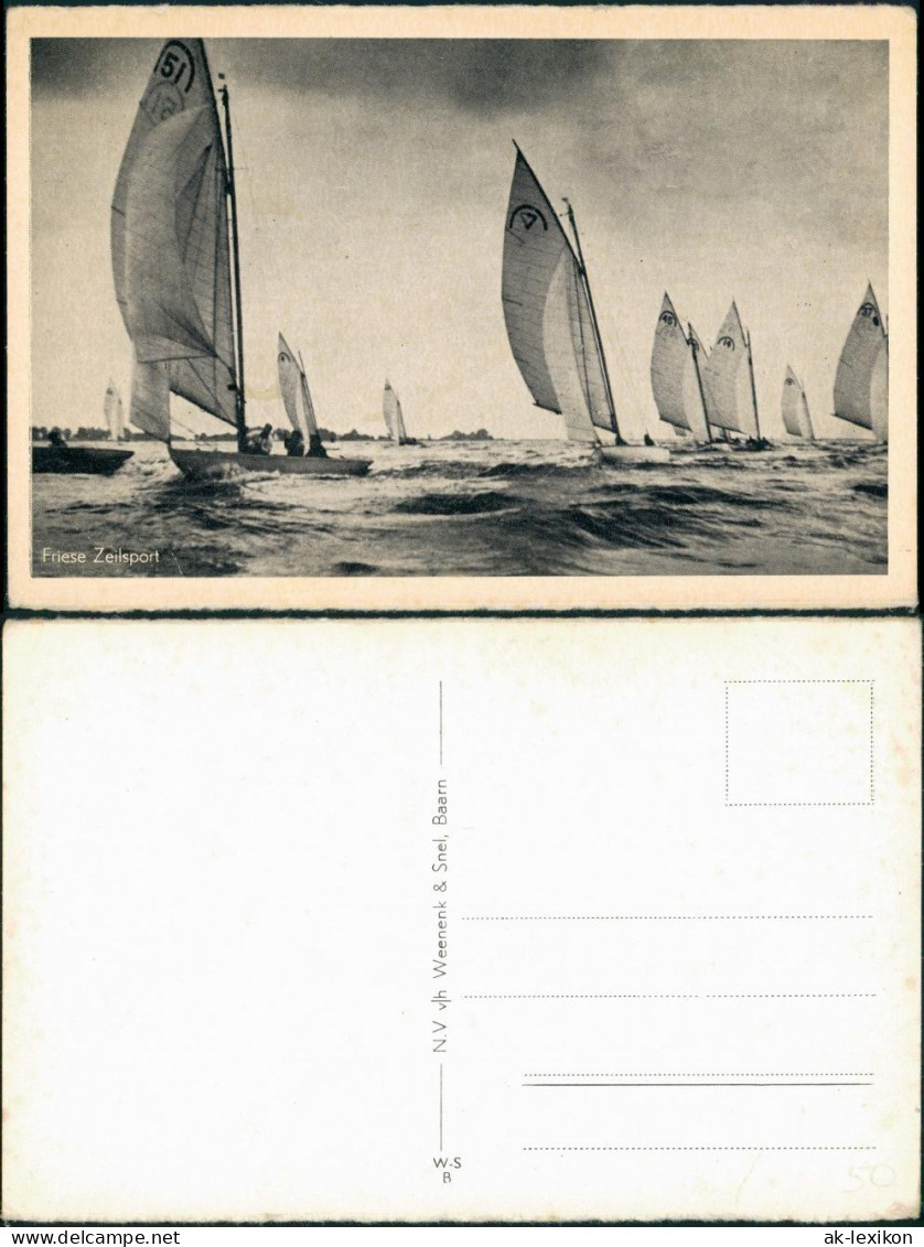 Ansichtskarte  Friese Zeilsport Segelsport Segelboote (Holland) 1950 - Zeilboten