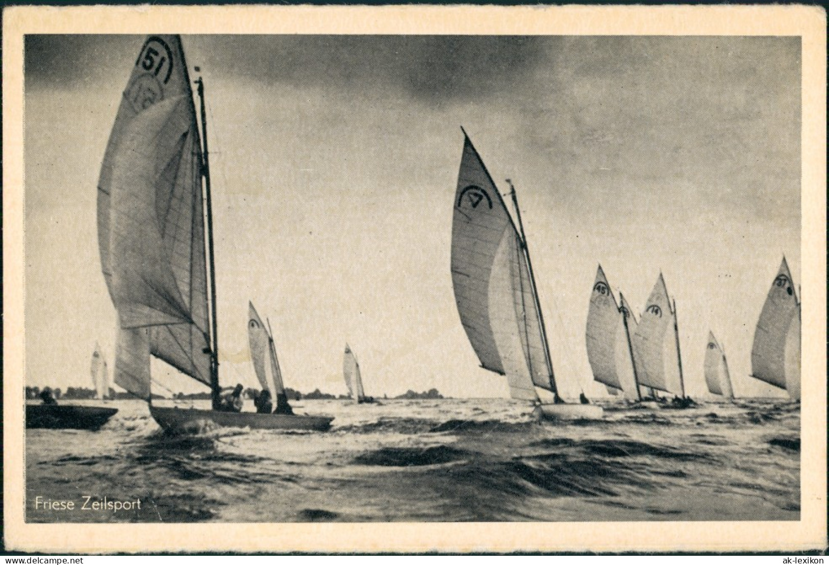 Ansichtskarte  Friese Zeilsport Segelsport Segelboote (Holland) 1950 - Sailing Vessels
