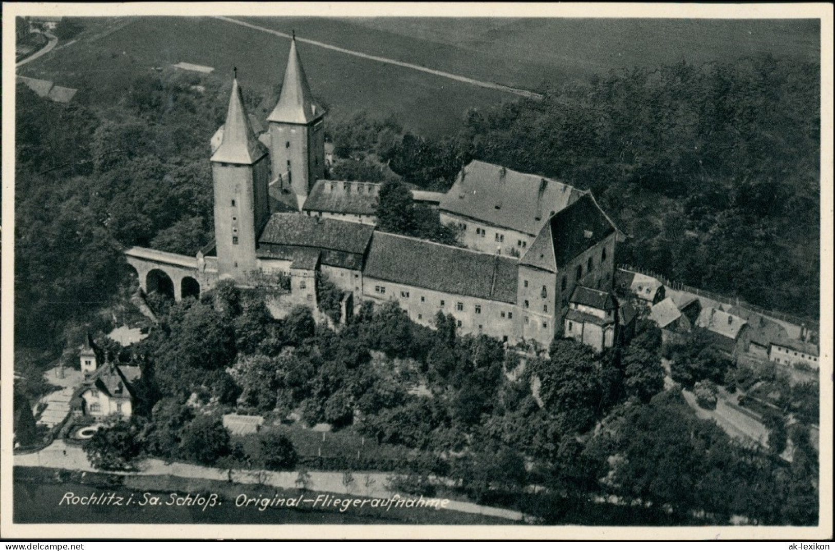 Ansichtskarte Rochlitz Luftbild Schloß 1937 - Rochlitz