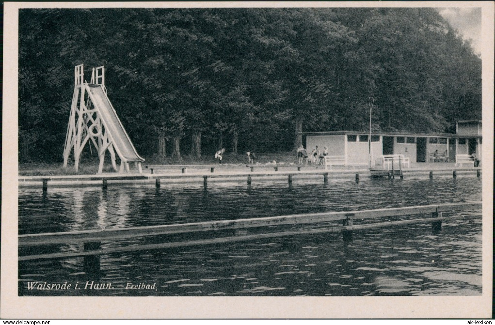 Ansichtskarte Walsrode Freibad Wasserrutsche 1940 - Walsrode