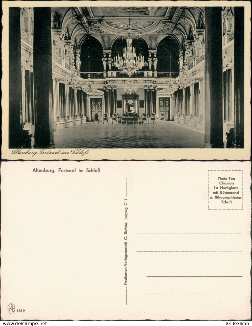 Ansichtskarte Altenburg Schloß - Festsaal 1932 - Altenburg