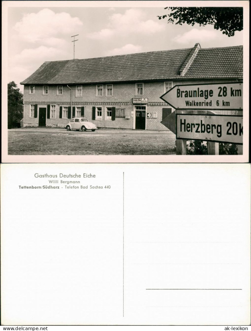 Tettenborn-Bad Sachsa VW Käfer Gasthaus Deutsche Eiche, Verkehrsschilder 1960 - Bad Sachsa