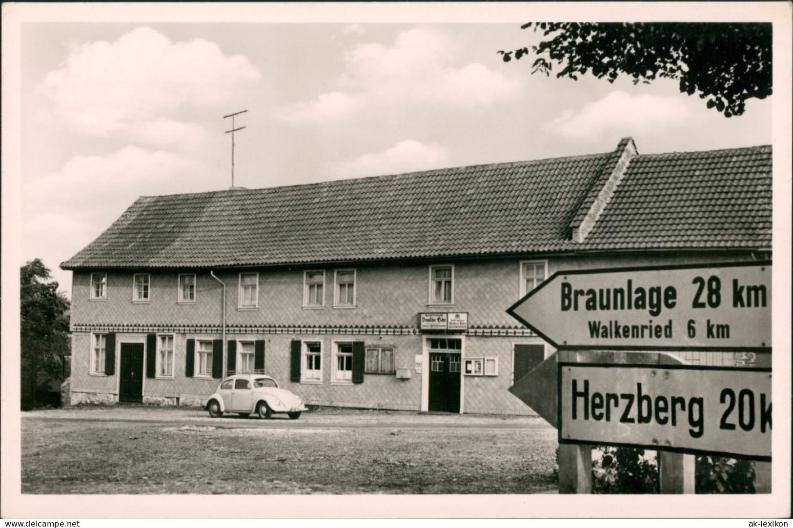 Tettenborn-Bad Sachsa VW Käfer Gasthaus Deutsche Eiche, Verkehrsschilder 1960 - Bad Sachsa