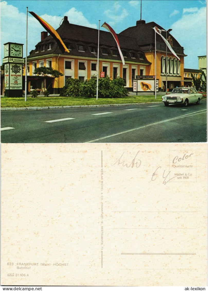 Höchst-Frankfurt Am Main Strassen Partie Bahnhof Mit Auto  Alter FORD 1970 - Höchst
