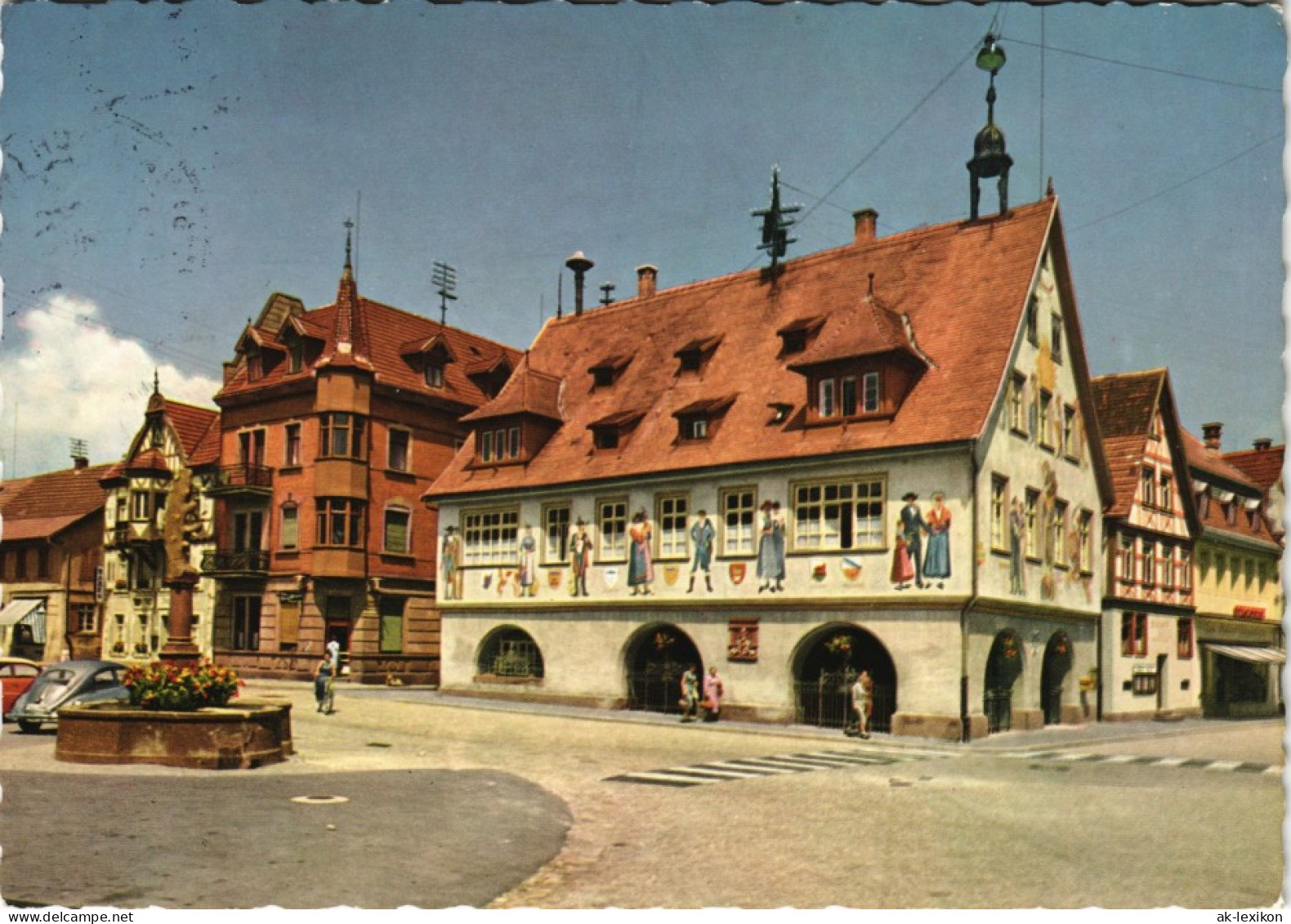 Ansichtskarte Haslach Im Kinzigtal VW Käfer Vor Dem Rathaus 1960 - Haslach