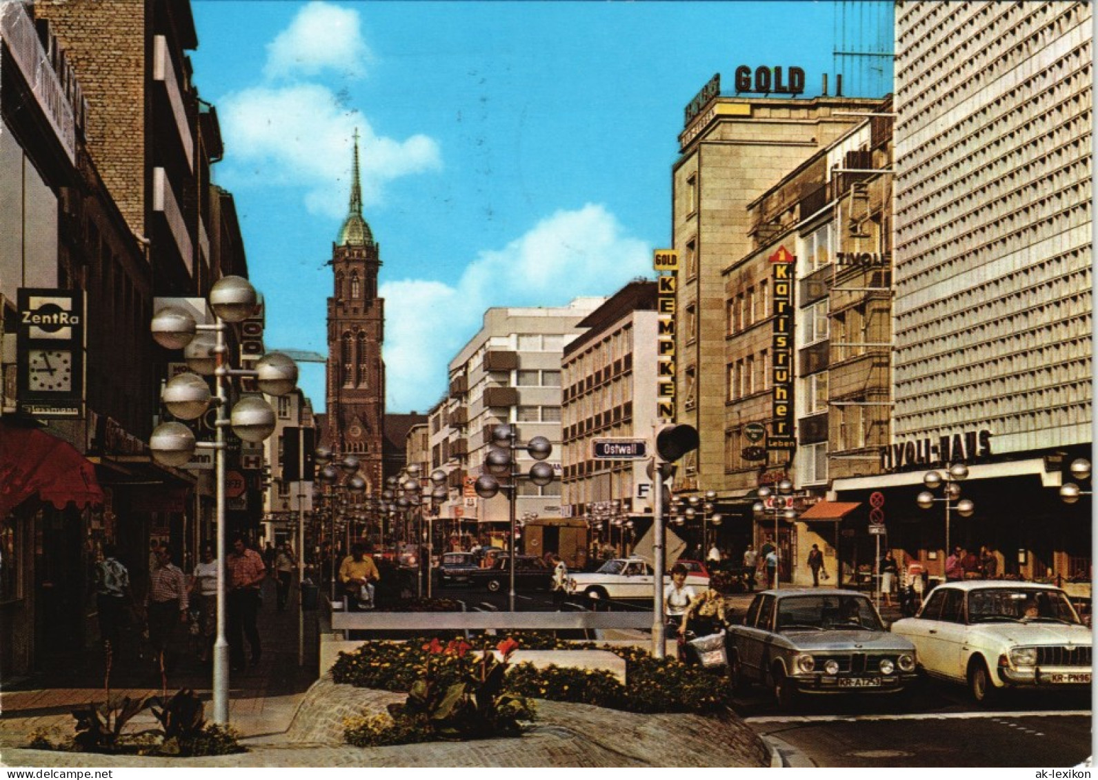 Krefeld Crefeld Rheinstraße, Autos & Geschäfte, Geschäftsstraße 1983 - Krefeld