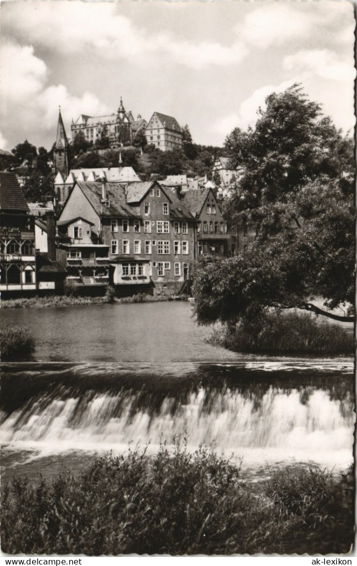 Ansichtskarte Marburg An Der Lahn Stadtpartie Am Wehr 1958 - Marburg