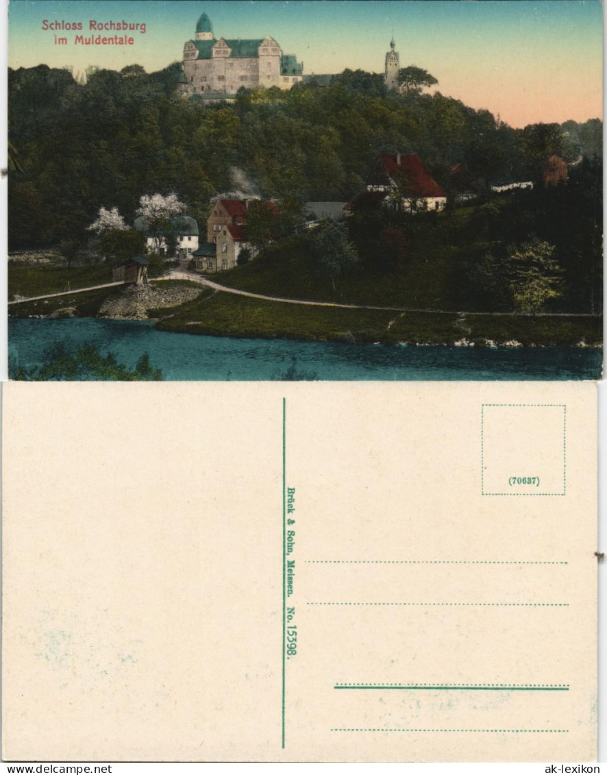 Ansichtskarte Rochsburg-Lunzenau Schloss Rochsburg Mulde Und Brücke 1913 - Lunzenau