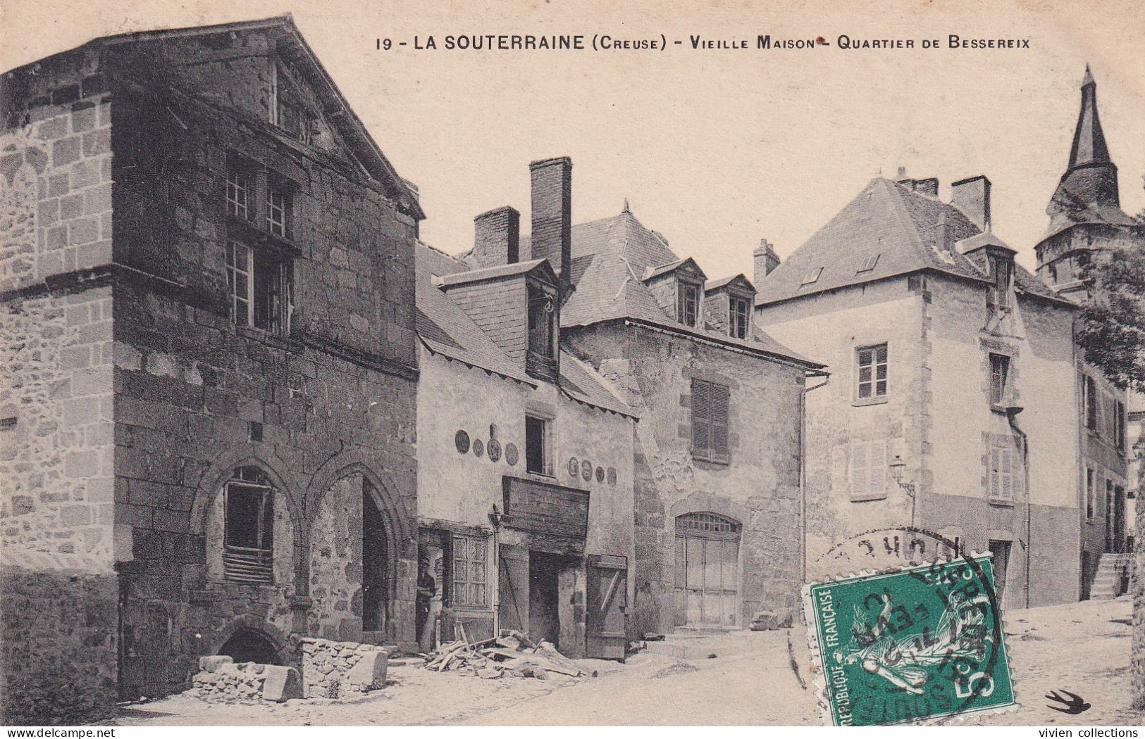 La Souterraine (23 Creuse) Vielle Maison  Quartier De Bessereix  Circulée 1913 - La Souterraine