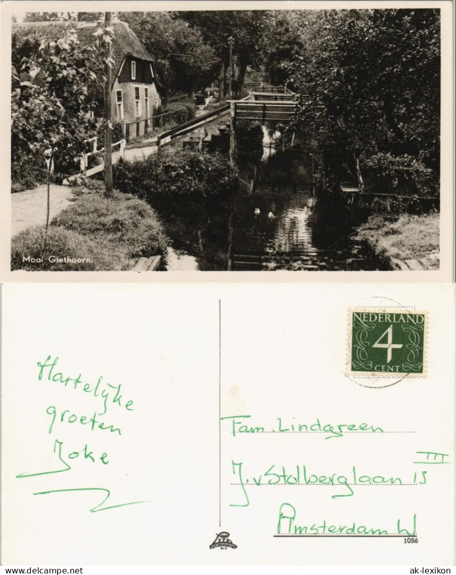 Postkaart Giethoorn-Steenwijkerland Giethoorn Mooi Giethoorn 1960 - Andere & Zonder Classificatie