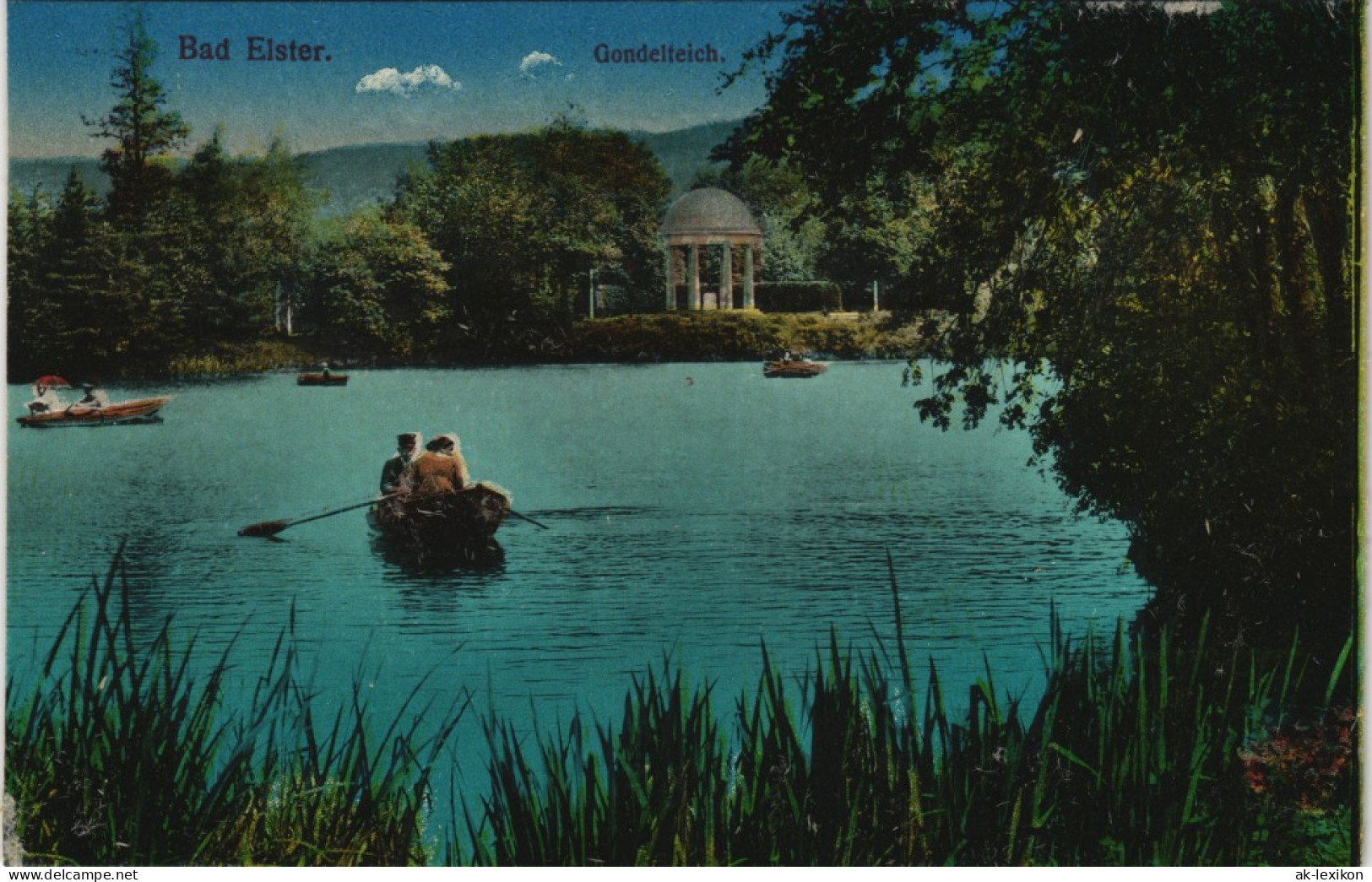 Ansichtskarte Bad Elster Gondelteich, Ruderer 1915 - Bad Elster