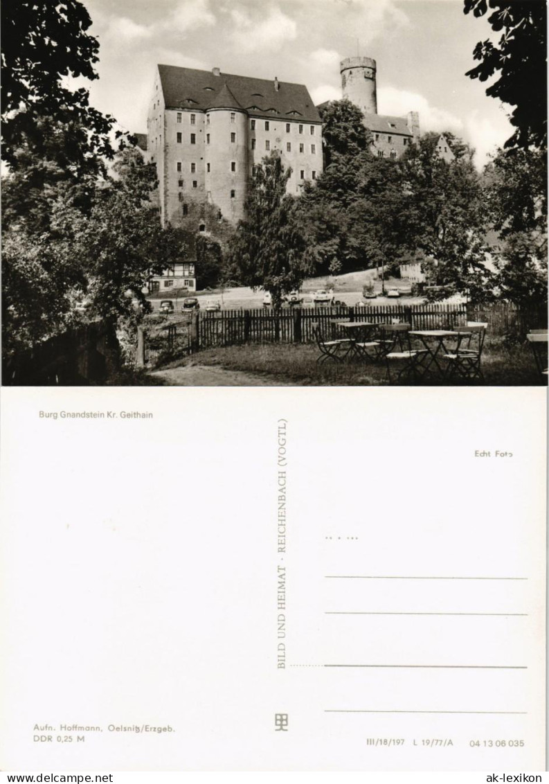 Ansichtskarte Gnandstein-Kohren-Sahlis Burg Gnandstein - Seitenansicht 1977 - Kohren-Sahlis