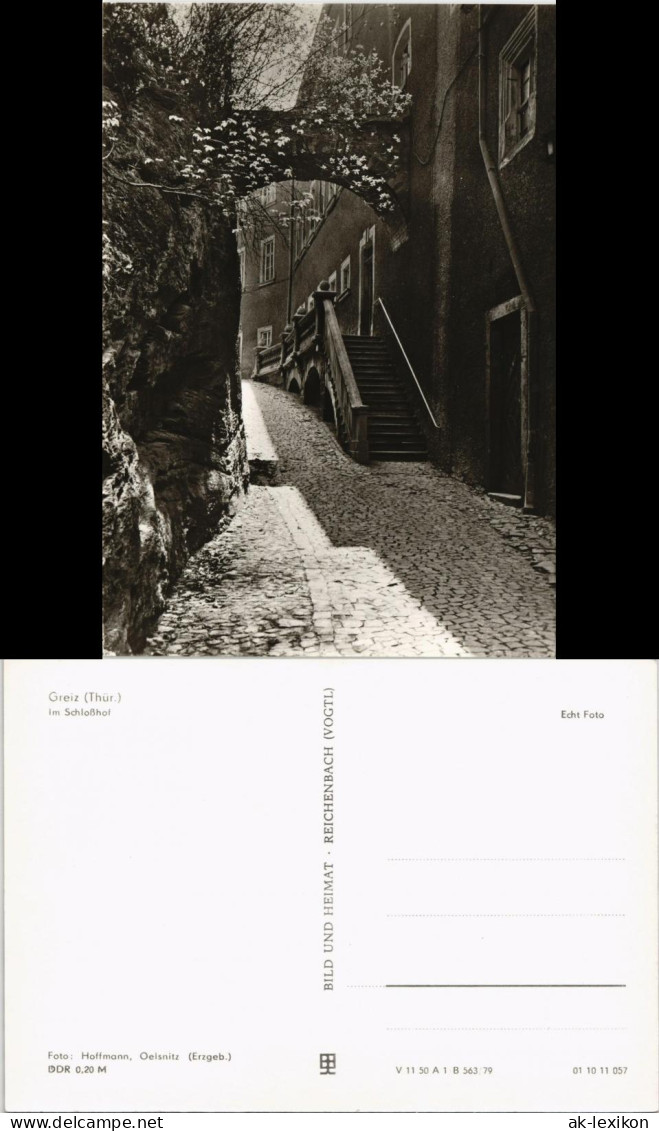 Ansichtskarte Greiz Oberes Schloss - Schloßhof 1979 - Greiz