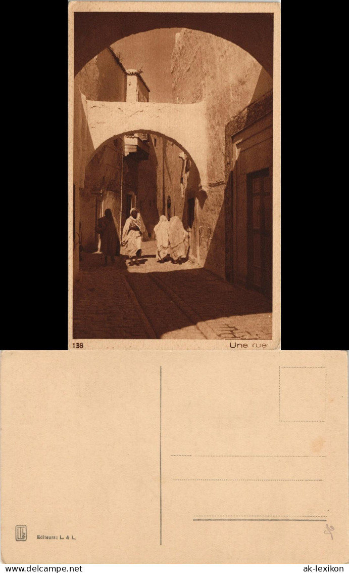 Ansichtskarte  Typen Trachten Nordafrika Straßenpartie 1929 - Unclassified