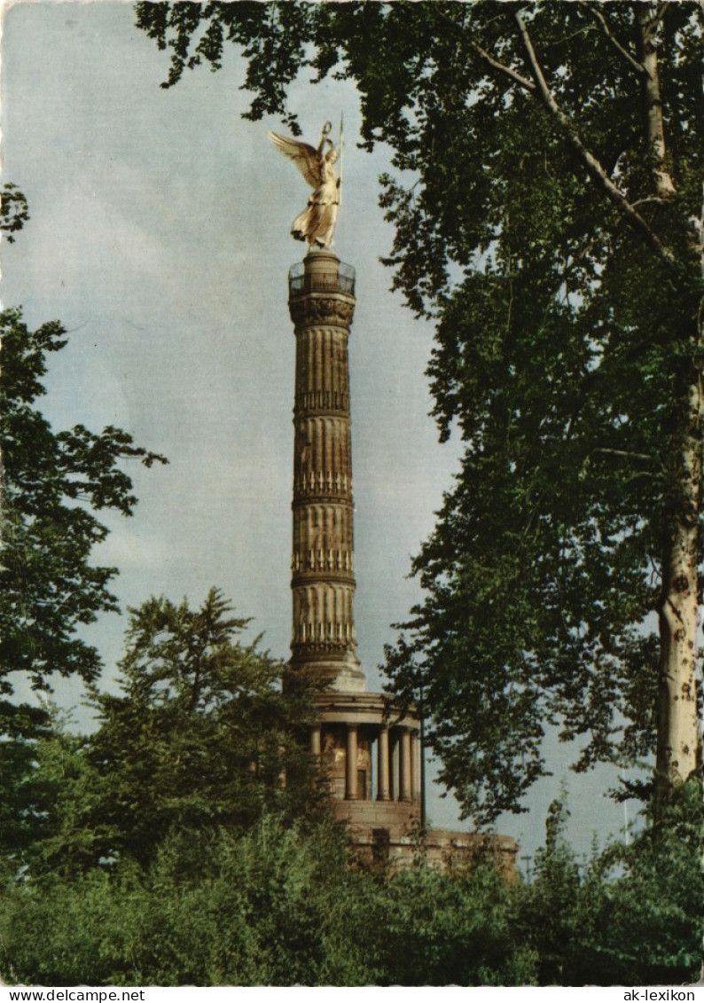 Ansichtskarte Mitte-Berlin Blick Durch Die Bäume - Siegessäule 1962 - Mitte