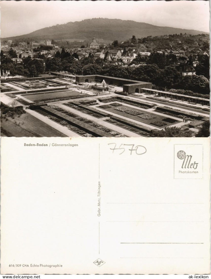 Ansichtskarte Baden-Baden Gönneranlagen 1963 - Baden-Baden